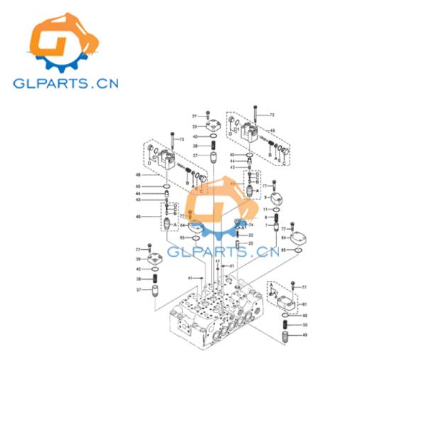 4437242 válvula de control de excavadora válvula hidráulica encaja Hitachi ZX270 ZX280 ZX280LC