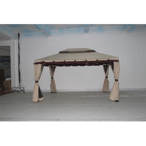 ECO FRIENDLY Water-Repellent Aluminum Garden Gazebo with Mosquito Nets and Side Walls 3x4m