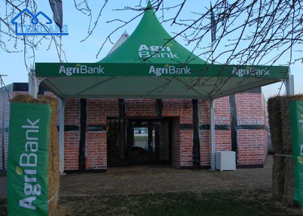 Tenda de Pagoda de Alumínio personalizada com cobertura de PVC impermeável para feiras, festas de casamento.
