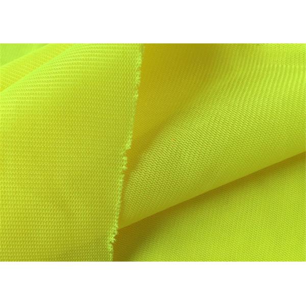 Yellow Knitting Fluorescent Polyester Fabric For Safety Jacket