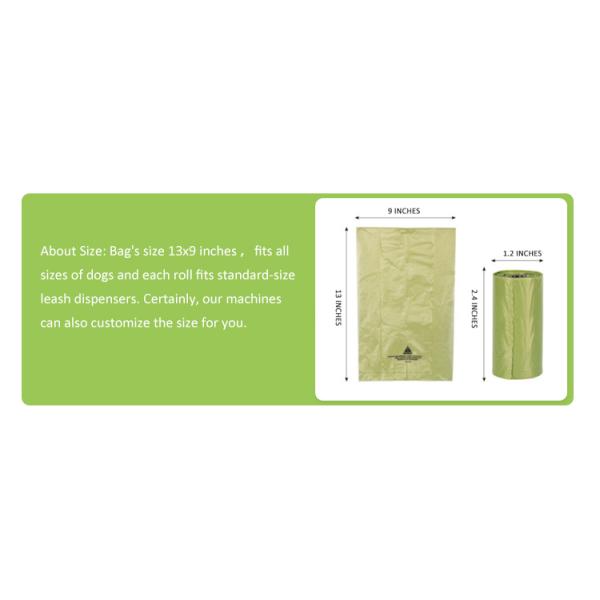 PLA PBAT Материал Структура Тепловое уплотнение 15 микрон Компостируемые мешки для домашних животных для собак и кошек