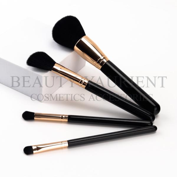 Assorted Shape Face Makeup Tools  4pcs Makeup Brush Kit Aluminum Ferrule