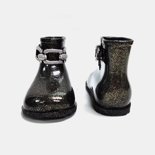 SEDEX Gender Neutral Design Kids Glitter PVC Ankle Rain Boots