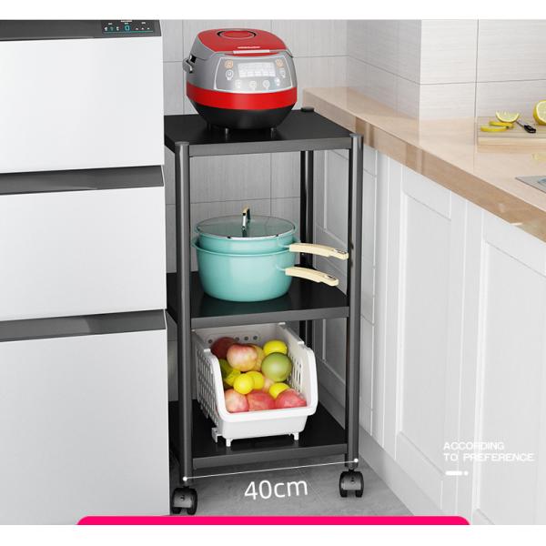 Stainless Steel Kitchen Shelf Floor Microwave Rack Oven Cooker Refrigerator Slot Storage Rack Multi-Layer