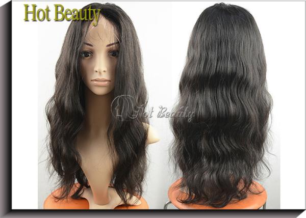Hand Tied Remy Human Hair Front Lace Wigs 1B# / 5A Virgin Remy Hair