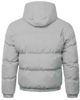 Hooded Men Seamless Down Coat 160g Polyester Filling Type Windproof Waterproof