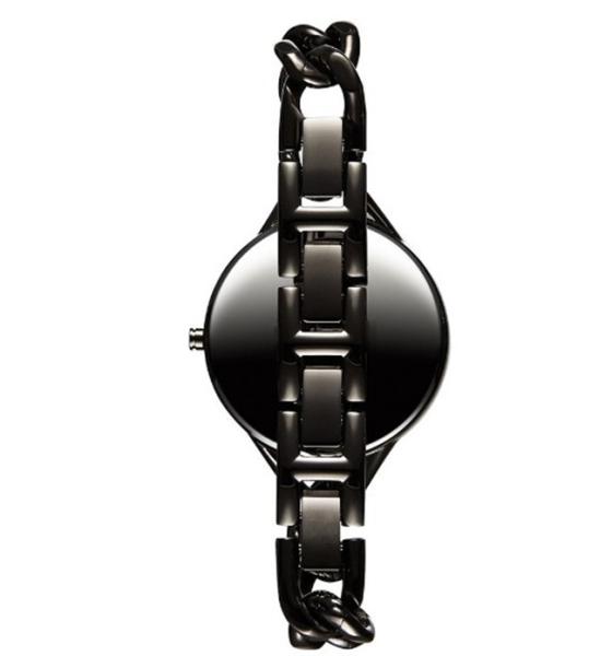 Gunblack Coated Ladies Bracelet Watches Waterproof With Japan Movt