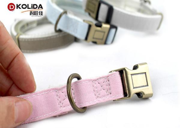 Durable Canvas Adjustable Dog Collar 4 Colors With Harness Belt Traction Rope