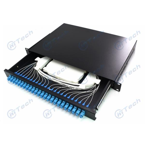 19 Inch Rotary 24 Port Fiber Optic Terminal Box Cold Rolling Steel Material