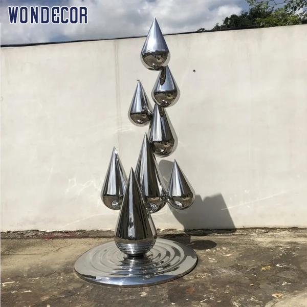 Garden Metal Decoration Abstract Raindrop Stainless Steel Sculpture