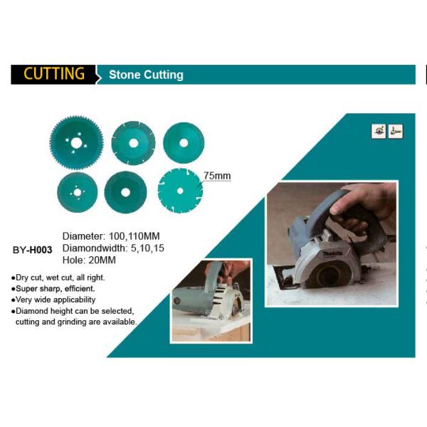 100MM 110MM Granite Cutting Blade Vacuum Brazed Diamond Disc  For Cutting Stone