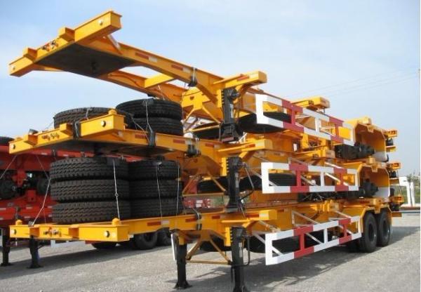 JOST Landing Gear Skeleton Container Semi Trailer With 4/6/8 Sets T30/30 Chamber