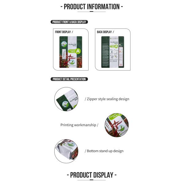 Custom Printed Aluminum Foil VMPET Fertilizer Stand Up Zipper Pouch Pesticide Fertilizer Packing Bag