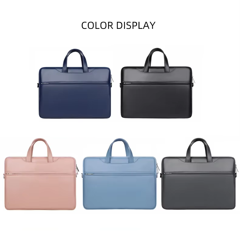 For Laudtec 13/14 Inch PU Leather Laptop Shoulder Bag Waterproof Lightweight Briefcase Large Capacity Business for Men Women Wholesale OEM/ODM/Private Label