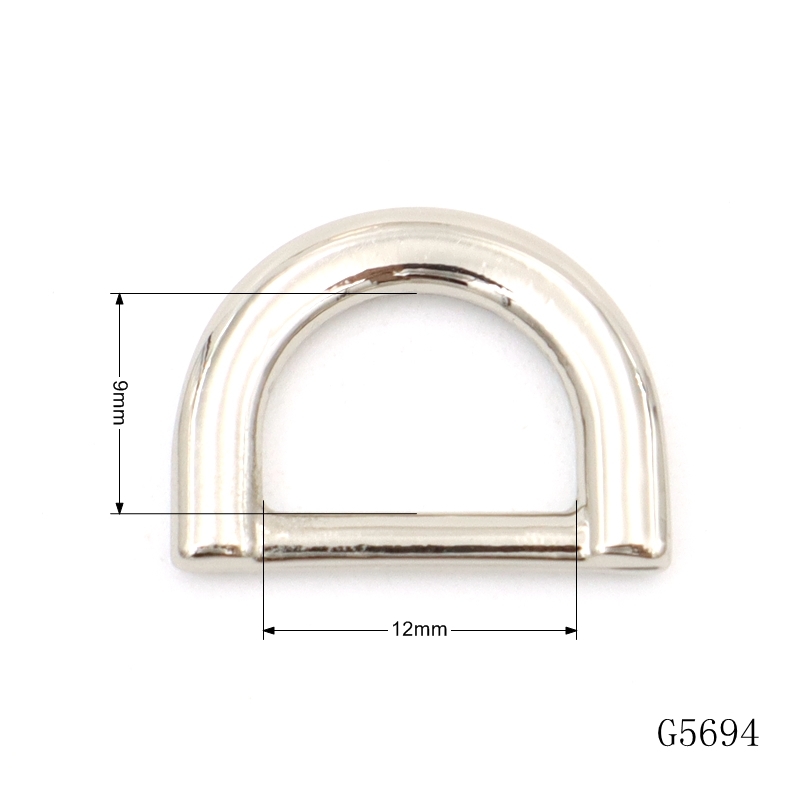 12mm Flat D Ring Buckle for Bags | Zinc Alloy Metal Hardware