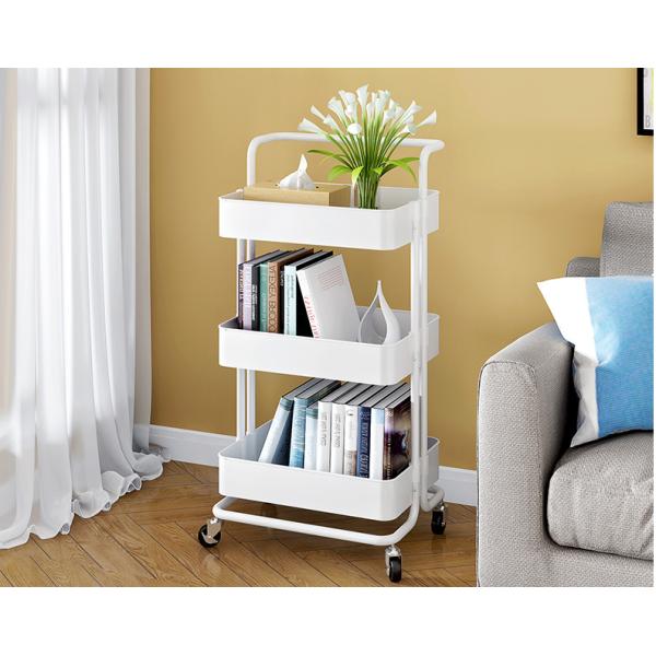 Wear Resistant Kitchen 45KG Bearing ABS 3 Shelf Trolley