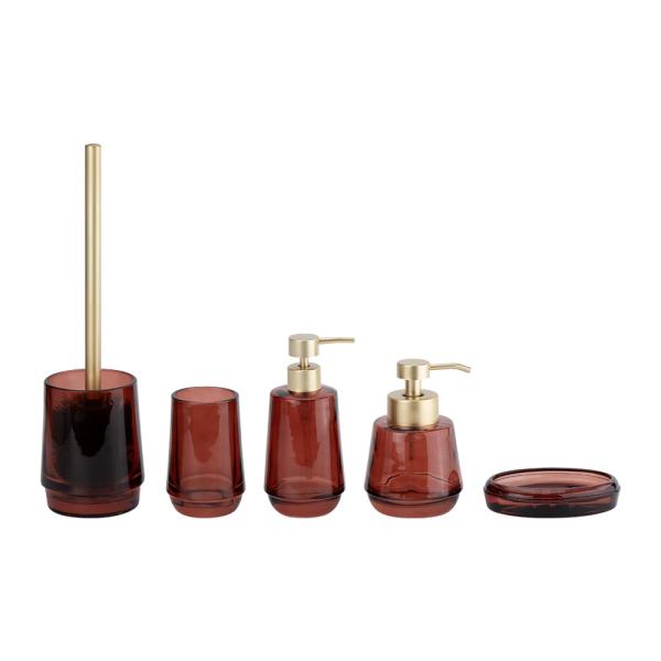 Waterdrop Shape Shower Accessories Set Countertop Sets Red Body Mat Gold Head Hand Soap Bottle