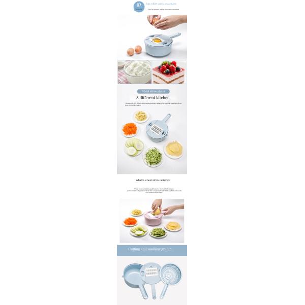 Customized Logo Multifunctional Fruit Vegetable Bowl Slicer for Modern Gourmet Kitchen