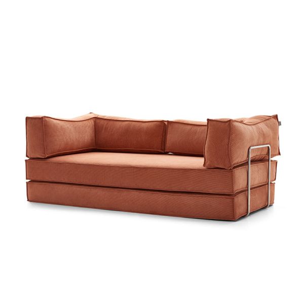 Modern Compression Sofa Bed Set Fabric Sectional Modular Design Stainless Steel Legs Square Shape Sponge Vacuum Packed Villa