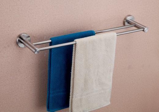 Double towel rail 83309(7048)-Brush&Polish&Round&Stainless steel304&Bathroom Accessories &kitchen&Sanitary Hardware