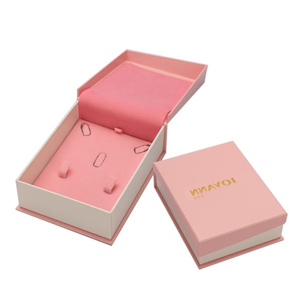 Pink Jewellery Packaging Boxes / Custom Cardboard Boxes For Crystal Packing