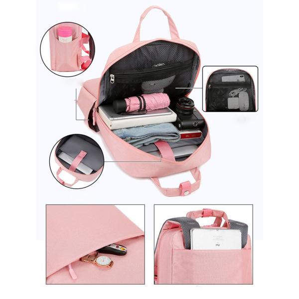 41cm Student Lap Top Ruck Sack Black Travel Backpack Rucksacks With USB Outdoor