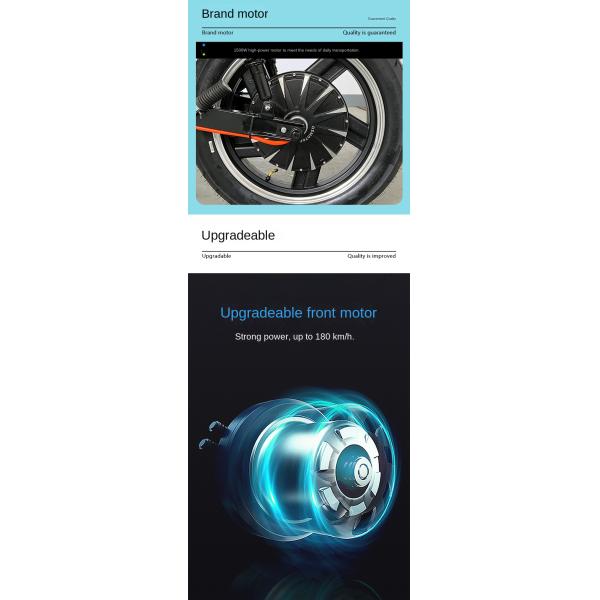 Long Range Electric Bikes Scooters Motorcycles Mopeds with Packing Size 1940/550/1050mm
