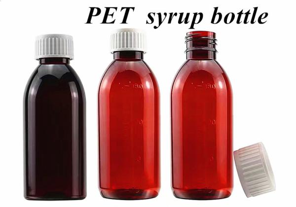 3oz 4oz 5oz Pet pharmaceutical Pet Amber Plastic container Cough Syrup Bottle Medicine Oral Liquid Bottle