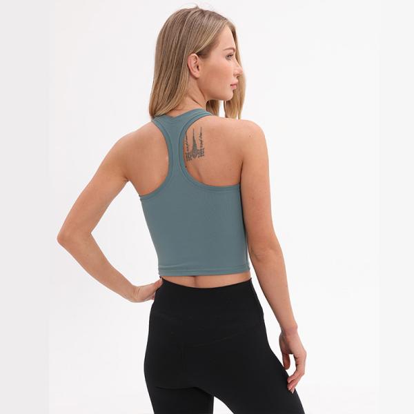 Medium Support Womens Longline Sports Bra 87 Nylon Material Casual Style