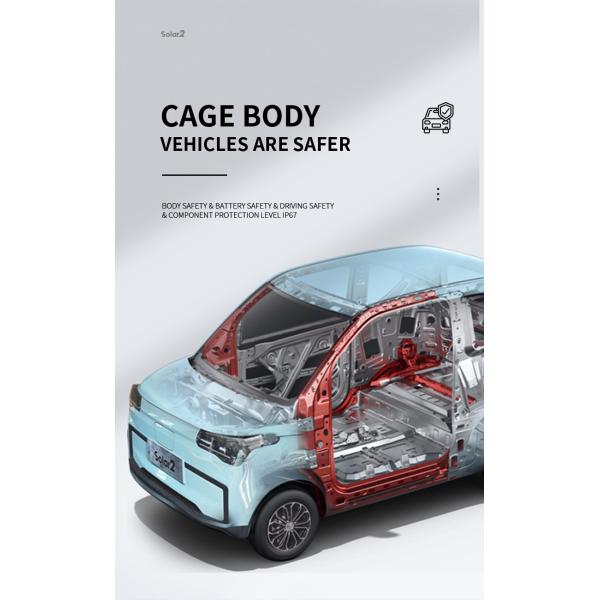 Blaval Min EV Car Airbag Mini 100km/h 4 asientos Batería de litio Coche inteligente con ajuste eléctrico Espejo retrovisor exterior