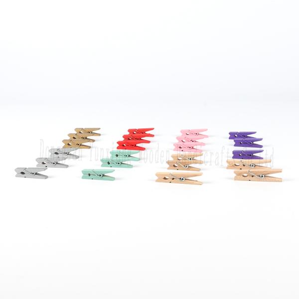 Mini clips de fotos de madera de colores    Multicolores para decoración de paredes, fiestas y proyectos DIY