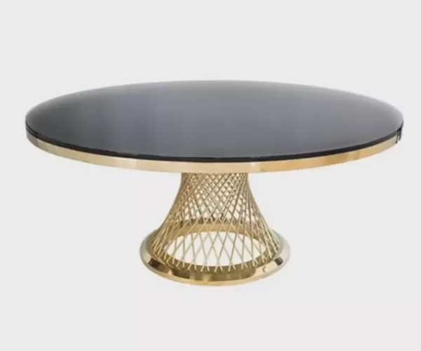 Tableaux ronds en verre de mariage d'événement de cercle d'hôtel et cadre d'acier inoxydable de chaises