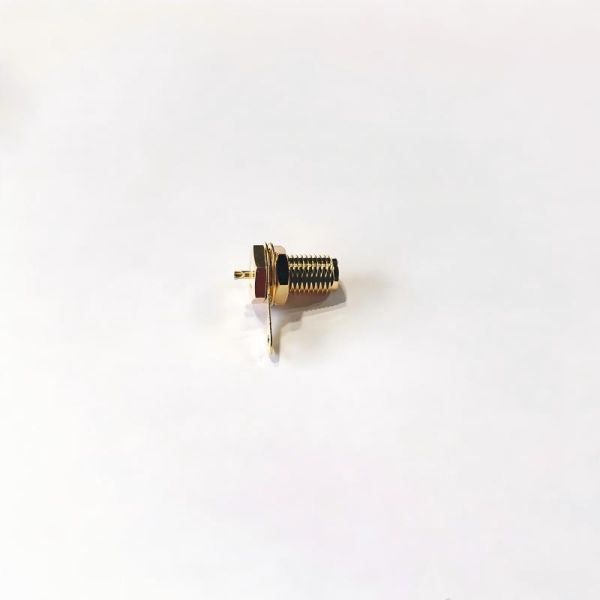 Gold Plated Brass PCB Jack Connector High Reliability SMA Female Bulkhead Connector SMA-KY