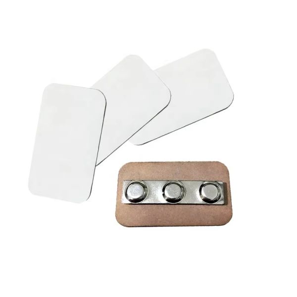 Diy Photo Printing MDF Wooden Sublimation Name Badge Blanks Custom Magnetic Name Tags