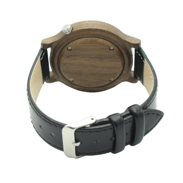 Walnut Wooden Minimalist Leather Watch Waterproof Charm Wood Watches For Men