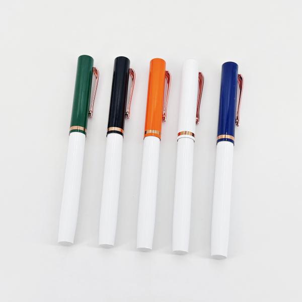 Colorful Plug In Type Metal Roller Ball Pen 0.5mm Aluminum Barrel Signature Pen