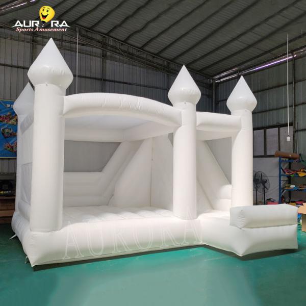 Commercial Adults Kids Inflatable White Wedding Bouncy Castle Modern Bounce House