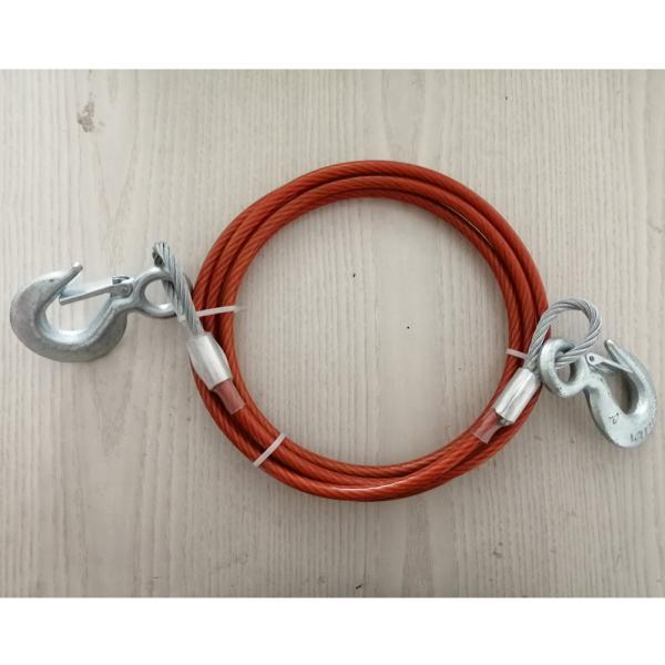8mm Coated To 10mm 3.5m Steel Tow Cable 60# Steel Grade