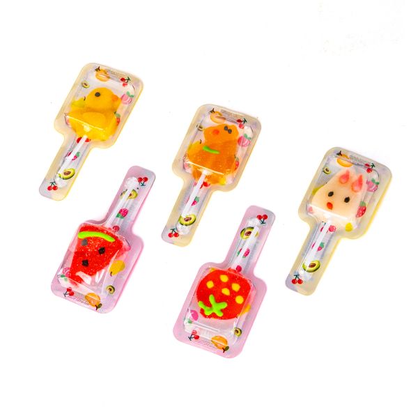 Colorful Gummy Candies Cartoon Shape Soft Lollipop Candy Fruit Flavor Candy Sweets