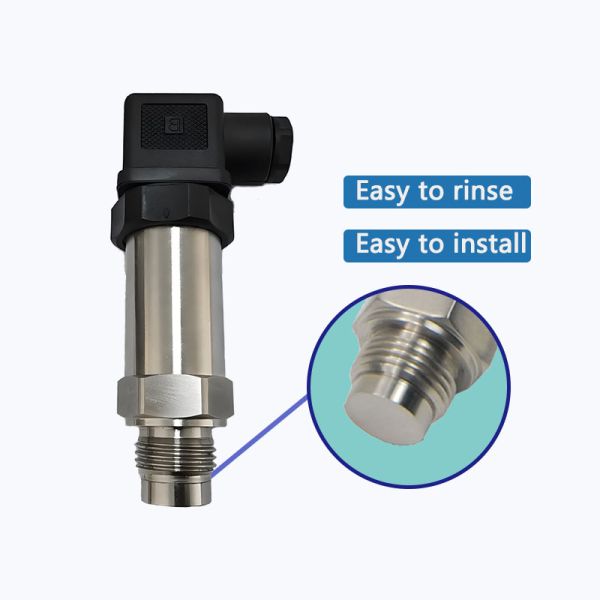 High Capacity DC24V Hydraulic Pressure Transmitter 600bar Flat Diaphragm 4-20mA 0-10V RS485 M20*1.5 Small Size 4-20mA Pressure