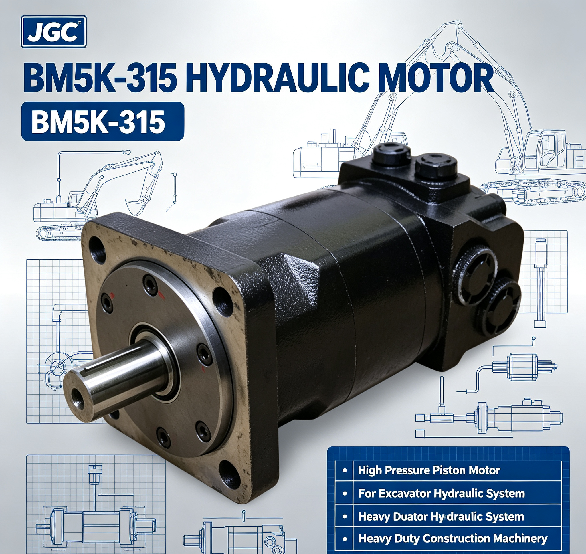 BM5K-315 Hydraulic Motor High Pressure Piston Motor for Excavator Hydraulic System Heavy Duty Construction Machinery