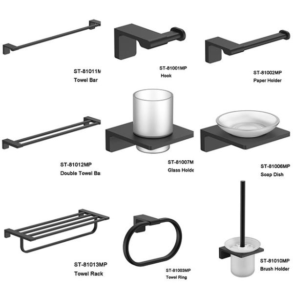 Good Quality Wholesale Rust Resistant Hotel Stainless Steel Soap Dish holder and black finish matt glass