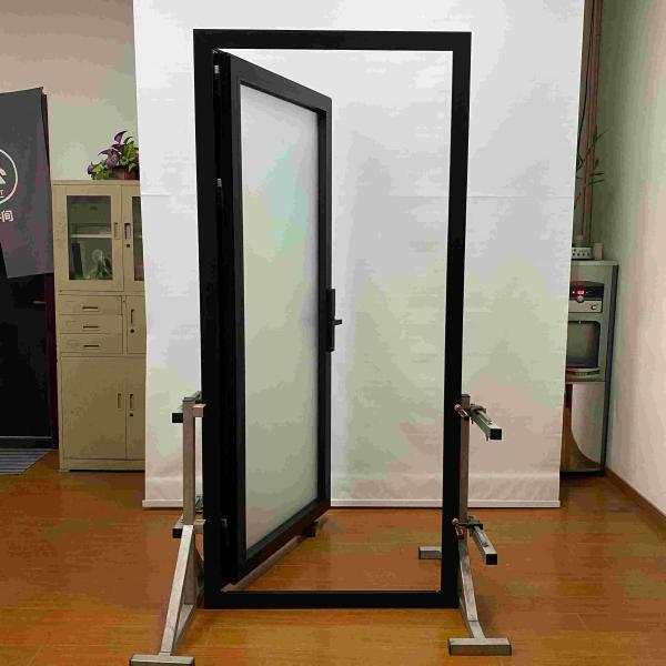 Weather Frosted Aluminium Hinged Doors Smart Electronic Lock Aluminium Pivot Door