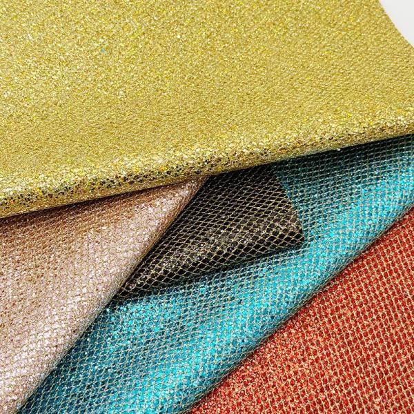 Mesh-Type Coarse Glitter PVC Synthetic Leather Stretch Faux Leather Material for Shoe Luggage Bag Packaging Sofa Outdoor Lining