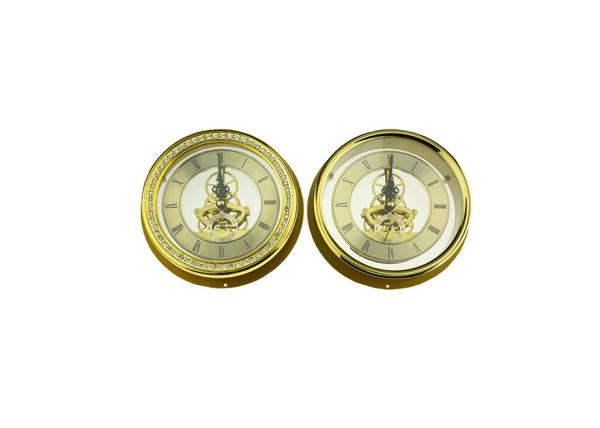 Vintage Stainless Steel Skeleton Clock Movement With Edge Transparent Back Cover
