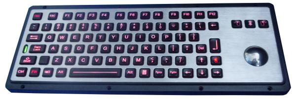 Teclados industriais escovados do trackball do metal do luminoso para industrial & militar