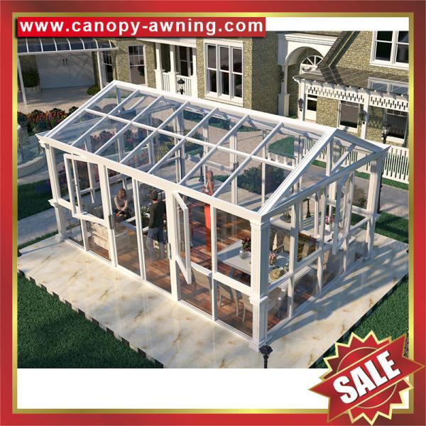 high quality outdoor backyard prefabricated solar aluminum glass sun house sunroom enclosure cabin shed for sales