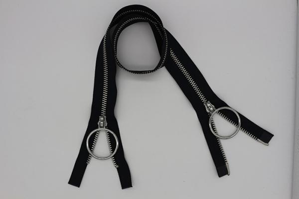 Double Metal Hook Two Way Metal Zip Open End Metal Zipper For Clothes/ Cardigan / Bags