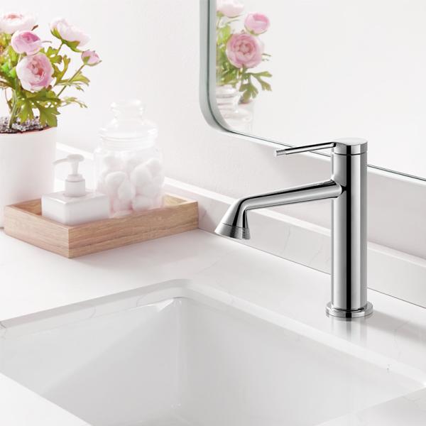 Faucet Bathroom Faucet смесителя таза Chrome установленный палубой однорычажный
