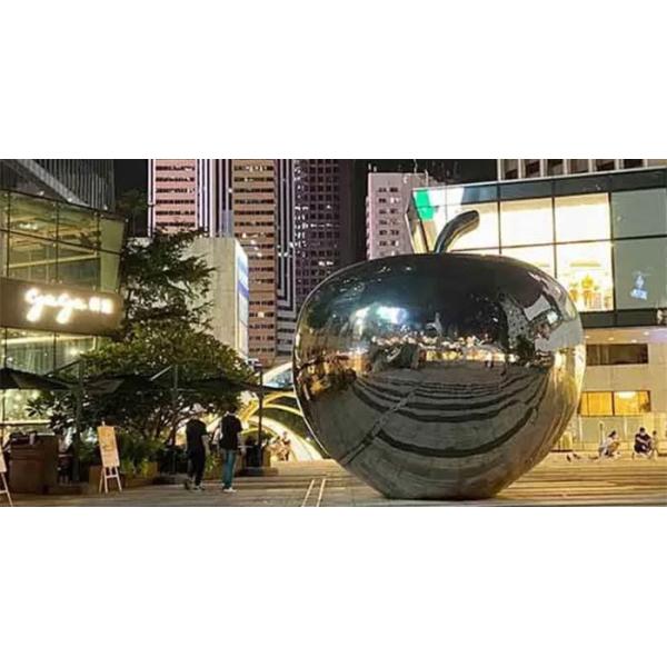 Gnee Garden 3.5m Apple Shaped Stainless Steel Artwork For Plaza Decoration